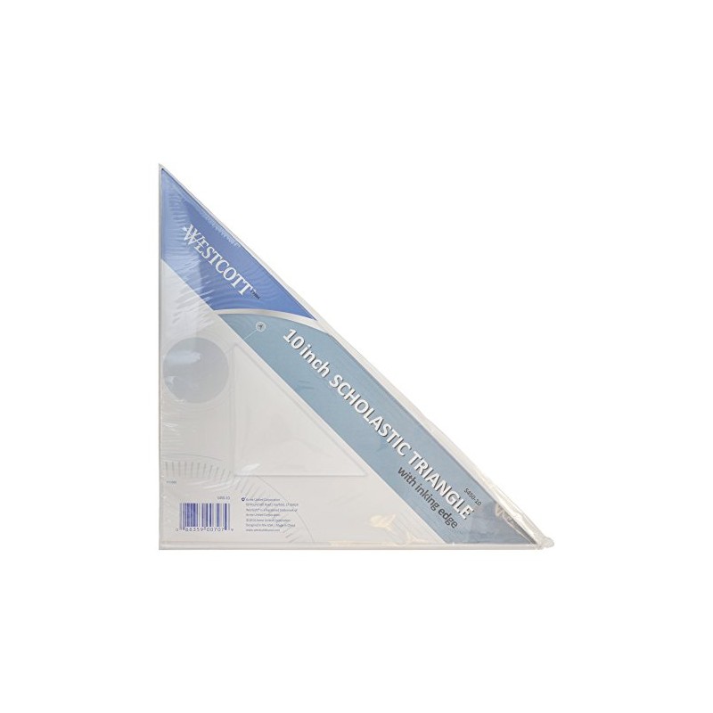 Westcott Student Grade Polystyrene Triangle, 45 and 90 Degrees, 10