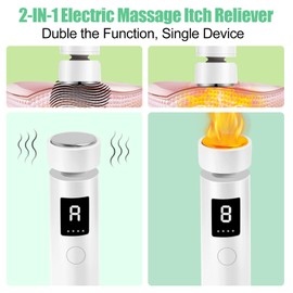 CIRNCR Electric Massage Itch Reliever,2-in-1 Itch Relief with USB Rechargeable 3 Kinds of Temperature and Vibration,Fast Itch Relief with Summer Outdoor Gadget