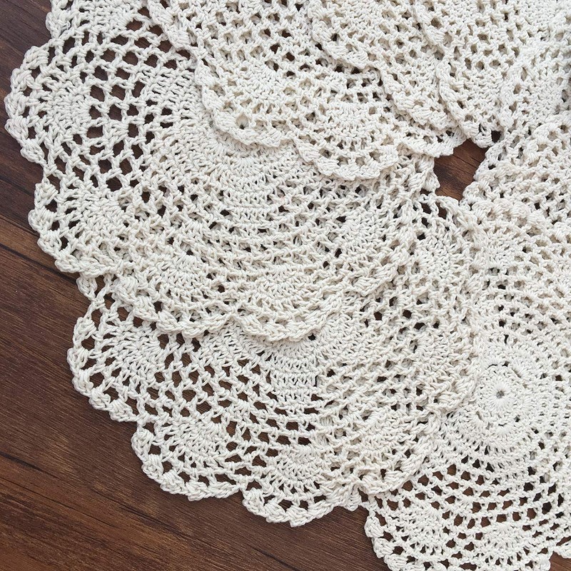 Gracebuy Pack of 4PCS Beige 7 Inch 100% Cotton HANDMADE