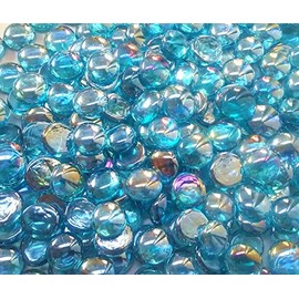 Miracolors - Vase Fillers - Glass Gems … (2 LB, Light Blue Irid Small)