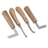 4pcs Hoof Knife Carbon Steel Wooden Handle Left and Right