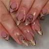 Short Press on Nails Almond Fake Nails French False Nails
