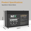 KBT 12V 5Ah Rechargeable LiFePO4 Lithium Battery (2Pack in Series