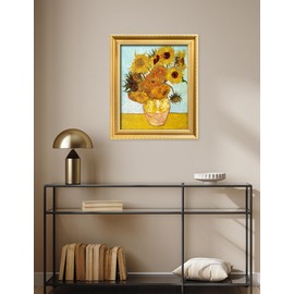 IPIC - Sunflowers 1888 by Vincent Van Gogh, Famous Artist Reproduction Wall Art with Solid Wood Frame. Suitable Wall Decor for Living Rooms, Bedrooms, Offices, Total Size: 24.75x20.75