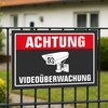 Achtung Videoüberwachung Sign 20 x 30 cm - Weatherproof, UV-Resistant,