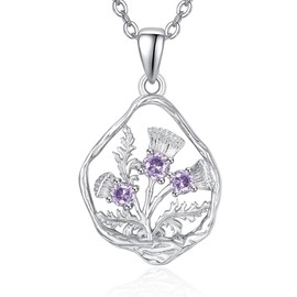 Palpitate Sccottish Thistle Necklace Scottish Thistle Flower Necklace Outlander Gifts Scottish Gifts for Women Wife Mom Friends