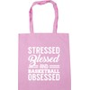 Hippowarehouse Stressed Blessed And Basketball Obsessed Tote Shopping Gym Beach