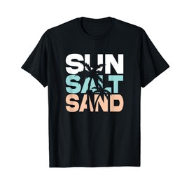 Sun Salt Sand Summer Retro Colourful Happy Holiday Palm Trees T-Shirt for Men Women Girls Kids