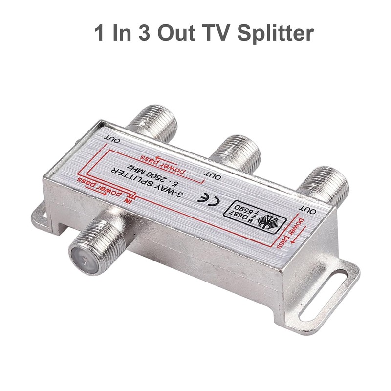 TV Antenna Splitter 3Way F-Type Aerial 5-2400MHz Power Pass Foxtel