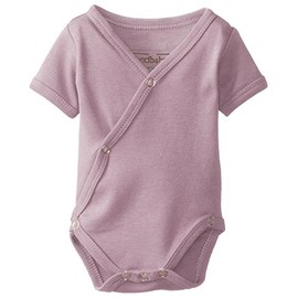 L'ovedbaby Baby Girls Unisex Organic Short-Sleeve Kimono Infant-and-Toddler-Bodysuits, Mauve, 0-3 Months US