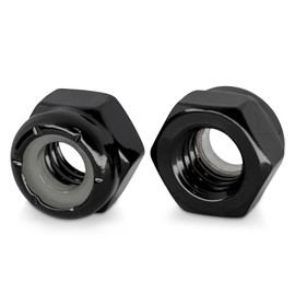 5/16-18 Black Nylon Insert Lock Nuts, Stainless Steel 304 (18-8) Black Coating Lock Nuts with Nylon Insert, 20pcs