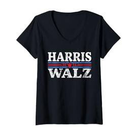 Womens Harris Walz 2024 Election President Harris Won 2024 V-Neck T-Shirt
