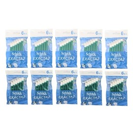 Schick EXACTA2 Fixed 2-Blade Disposable Razors, 6 Pack (10)
