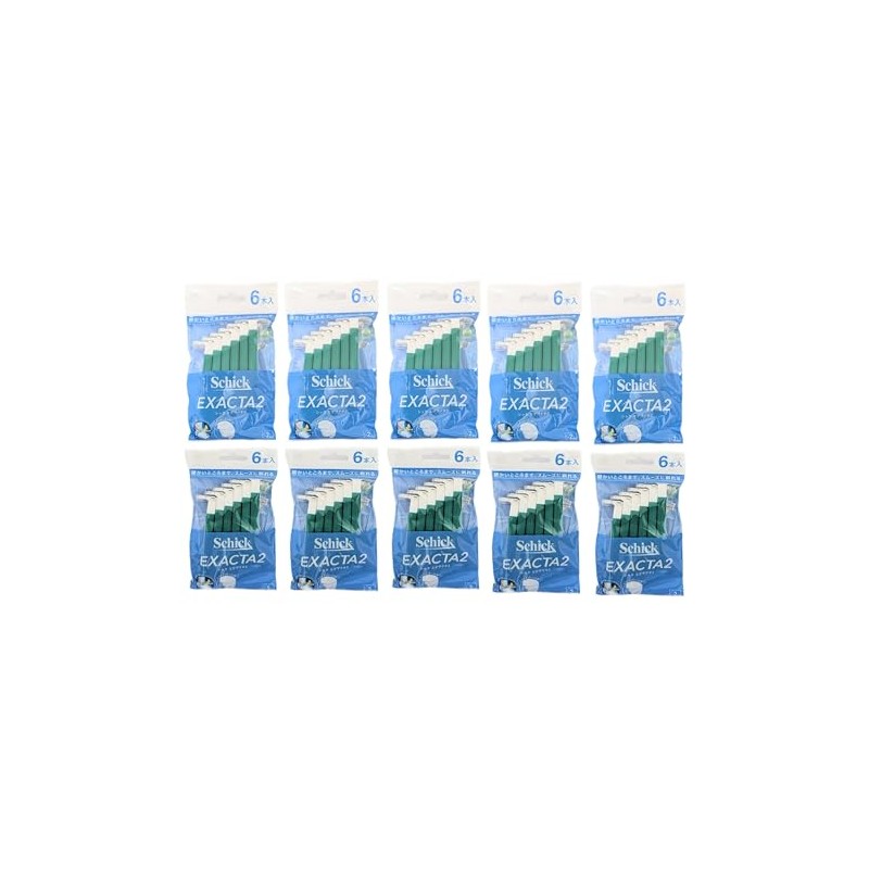 Schick EXACTA2 Fixed 2-Blade Disposable Razors, 6 Pack (10)