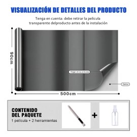 Película Espejo Privacidad Briofox 90x500cm Aislante Térmico Protección UV