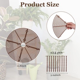 Fanmayhe 3 Pcs Pot Cover Grid Plant Protector from Animal Soil Cover for Indoor Plants, Garden Protection from Animals 11.8" Center Cutout Flower Cover for Plants