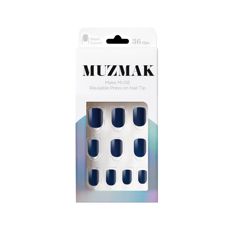Reusable Nail Tips Classic Navy (Short Square) / 리유저블 네일팁