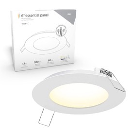 DALS 6 Inch Round Recessed Panel Light with Junction Box/Driver | CCT Color Selectable 2700K, 3000K, 3500K, 4000K, 5000K | 14W, 980 Lumens | Dimmable Pot Light | Wet Rated | ETL Certified | White