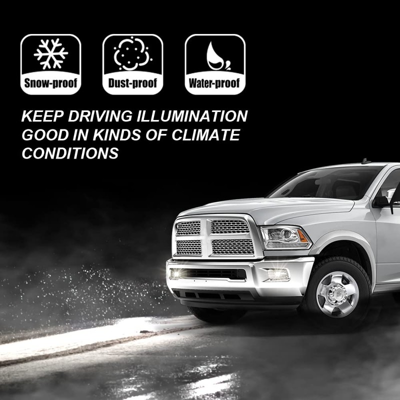 PIT66 Fog Light, Compatible with 09-12 Dodge Ram 1500/10-18 Dodge