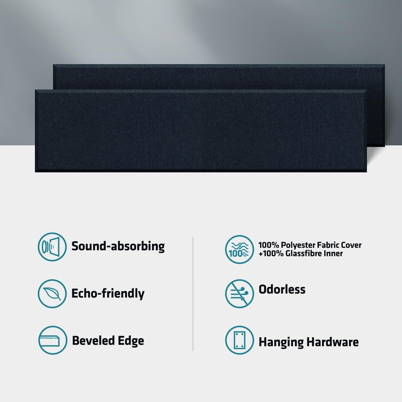 2” Thick Acoustic Panels with Hanging Hardware, 2 PCS 47.2”