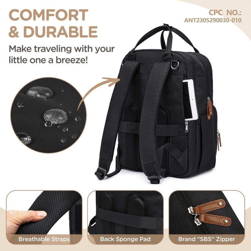 Qualyphant Extra Large Diaper Bag Backpack for Two Kids Twins