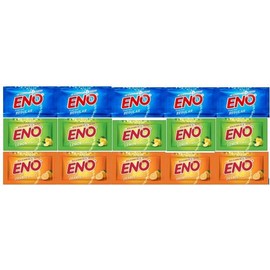 ENO Fruit Salt - Variety Pack - 5g Sachet Each - Regular x 5 sachets + Lemon x 5 sachets + Orange x 5 sachets