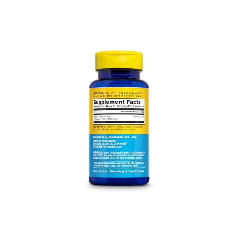 Nature's Life Vitamin A 10,000 IU | 100 ct