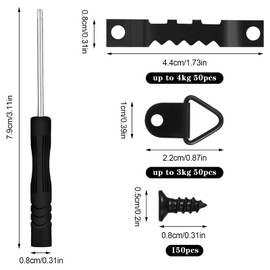 FRIUSATE 251 Pcs Picture Hanging Kit Include 50 Pcs Sawtooth Picture Frame Hanging, 50 Pcs Frame Picture Turn Buttons, 150 Pcs Pieces Screws and 1 Pcs Screwdriver for Hanging Pictures, Photos, Drawing