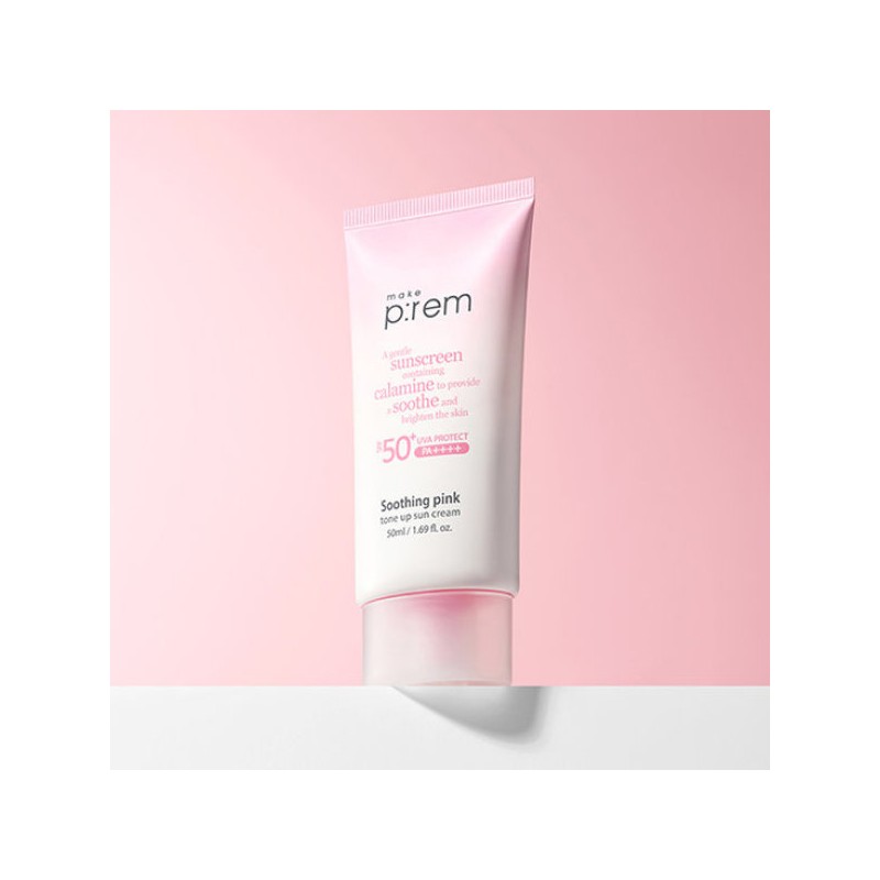 Makeprem 메이크프렘 유브이 디펜스 미 수딩 핑크 톤업선크림 50ml (+안심팩