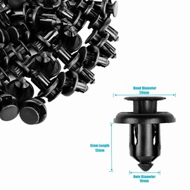 hrsyyl 100pcs Fastener Rivet Clips Nylon Bumper Clips 10mm Plastic Rivet Retainer Clips with Fasteners Remover Automotive Furniture Assembly Expansion Screws Kit Auto Body