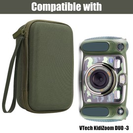 co2CREA Hard Case Replacement for VTech Kidizoom Duo/Duo DX/Duo Deluxe/Twist/Pix/Pix Plus Selfie Camera (Green Case)