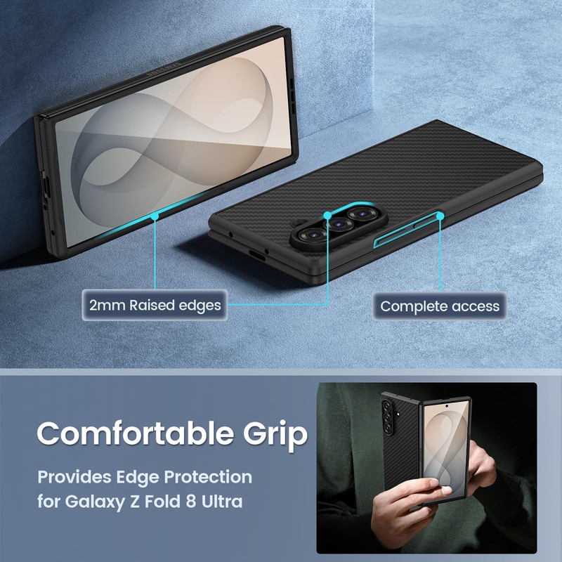 Maxdara for Z Fold 8 Ultra Case with Magnetic, Carbon