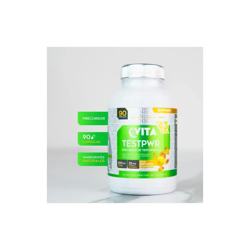 Precursor De Testosterona Testpwr 90 Caps Vita 43 Supplement