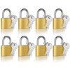 Cieex 8 Pieces Padlock Small Locks with Key 30mm Brass