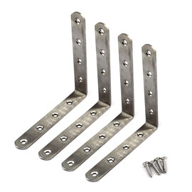 Angle Connector Stainless Steel L Shape with Screws 125 x 125 mm Pack of 4