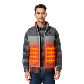 ORORO Men's Lightweight Lightweight Heated Vest with Battery (Charger Not Included) (Flecking Grey,3XL)