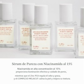 Dr.Althea 15% Niacinamide Purity Serum - 15% Niacinamide included, Overall skintone and texture improvement, Pore care, Serum control with Zinc. Vegan