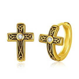 Wikinger Keltischer Knoten MäNner Herren Ohrringe Silber 925 Creolen Gold Klein Hypoallergene Cool Modeschmuck Goldene Ohrringe Kreuz Damen Schmuck