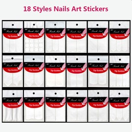 GBSTORE 18 Sheet 22 Different Design French Nail Art Sticker ,Nail Art Designs Stencils Manicure Tip Guides Stickers DIY Styling NailTools