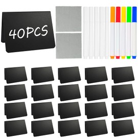 40 Pack Food Labels for Party Buffet - Mini Chalkboard Signs - Food Tags for Party Buffet - Catering Supplies Buffet Display, 3x4 Inches, Easy to Write and Wipe
