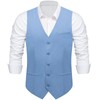DiBanGu Men's Light Blue Suit Vest Business Dress Waistcoat with
