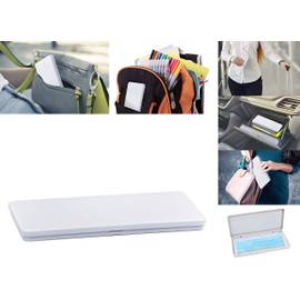 1 x Hygiene Box White for 1-5 Masks 19.0 x 9.5 cm Modern Box Ideal for Travel, Shopping, Car, Nursery, School, Office, Travel