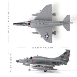 NUOTIE 1/72 A-4 Skyhawk Attack Pre-Build Diecast Metal Aircraft Model Kits U.S. Marine Corps Replica Military for Display Collection or Gift（VMA-242 1st Maw