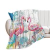 Pink Flamingo Throw Blanket Cozy Plush Flamingos Flannel Fleece Ultra