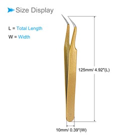 CoCud Stainless Steel Tweezer Curved Tip Anti-static Professional Precision Industrial Tweezers Gold Brown - (Application for Eyebrow Lab Crafts Soldering Electronics)