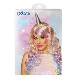 Boland 85056 – Unicorn Stargaze, Synthetic Hair, Long Hair with Horn, Hairstyle, Pastel Colours, Accessory, Costume, Carnival, Theme Party