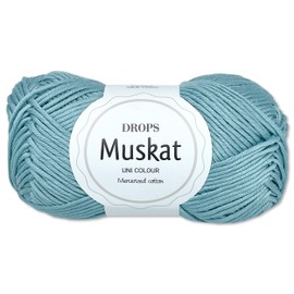 Frida's Wollhaus Drops 50 g Nutmeg Cotton Knitting Crochet Wool Yarn Mercerised 45 Colours (76 | Denim Light)