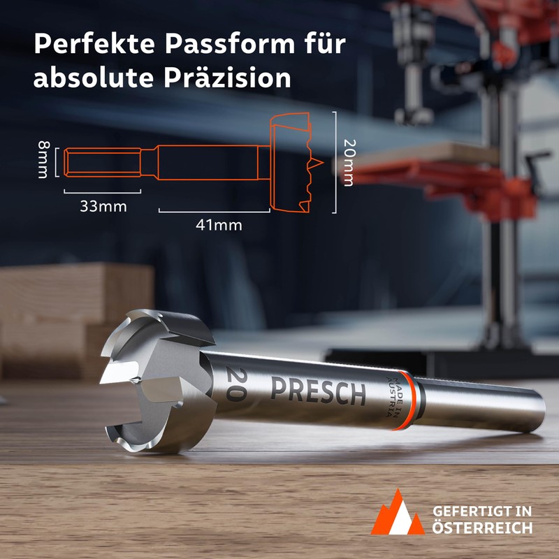 Presch Forstner drill bit, diameter 20 mm, extremely sharp, durable
