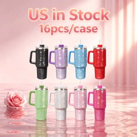 40 OZ Colorful Rainbow Plated Vacuum Insulated Coffee Cup 40 OZ Insulated Water Bottle for Daily Usecolor: 8 colors mixed, capacity: 40 oz