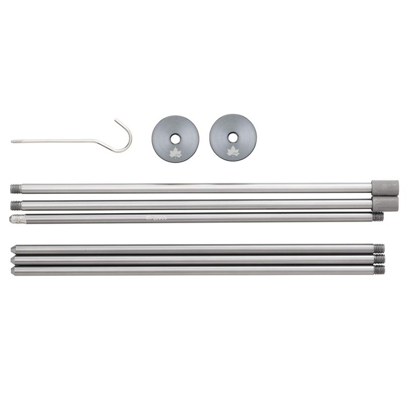 Logos 71905009 Portable Lantern Pole, Silver, Approx. Width 17.7 x